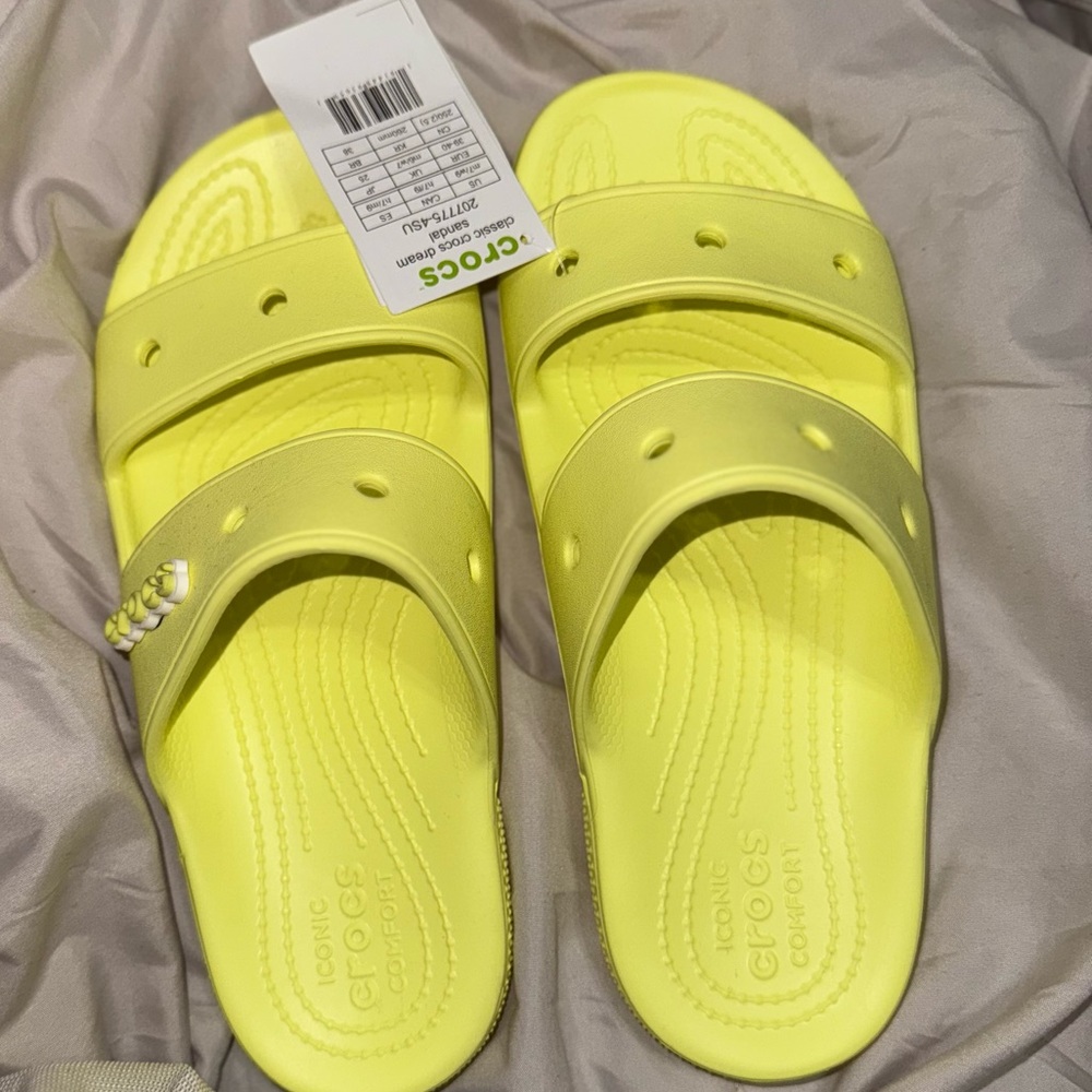 Crocs Yellow Slide Sandals Adult. New with tags
